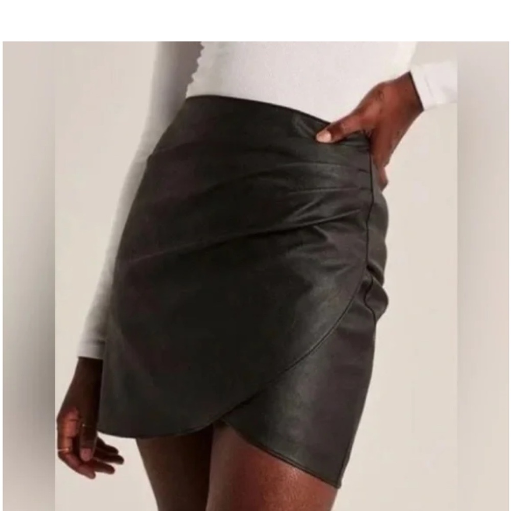 Abercrombie & Fitch Black Faux Leather Mini Skirt